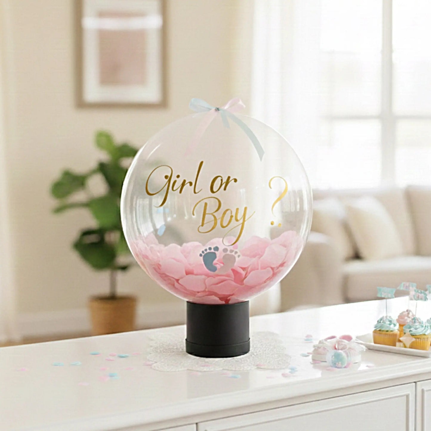 Ballon Gender Reveal "Explosion" - Poudre Holi ou Pétales FLOWERBOXTIME